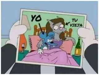 😉 YO
TU VIEJA cartoon, humor, satire, photo, illustration telegram sticker