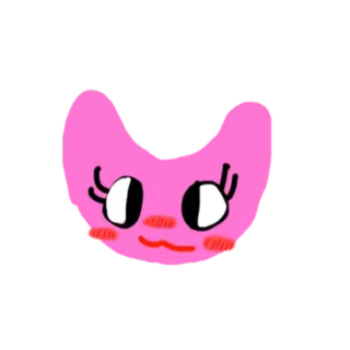 😝 merah muda, kucing, stiker, kawaii, imut, kartun, hewan whatsapp sticker