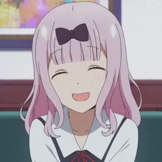 🌟 Chika Fujiwara Kaguya-sama: Love Is War Anime, Chibi, Cartoon, Vrolijk, Schattig, Meisje, Kawaii telegram sticker