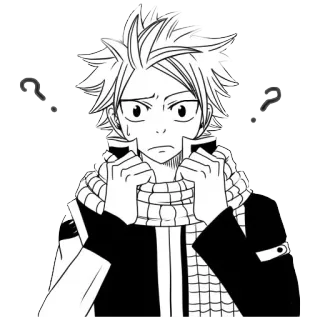 ❓ Natsu Dragneel Fairy Tail Anime, Confuso, Pergunta, Expressão, Mangá, Natsu, Fairy Tail whatsapp sticker