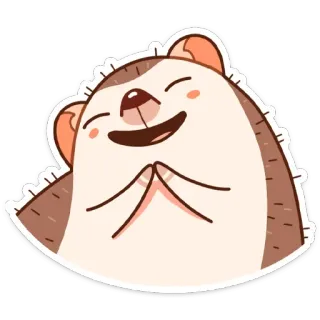 😊 เม่น, น่ารัก, สัตว์, การ์ตูน, ยิ้ม telegram sticker
