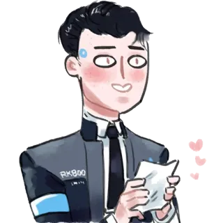 😃 Connor Detroit: Become Human android, character, science fiction, gaming telegram sticker