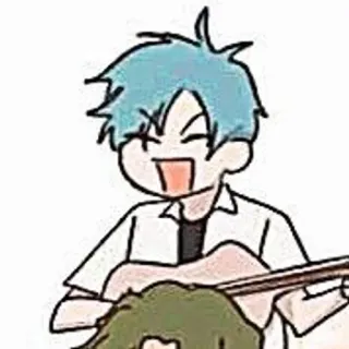 🎸 การ์ตูน, กีตาร์, น่ารัก, มีความสุข, ร่าเริง, ดนตรี telegram sticker
