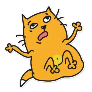 😒 cat, funny, cartoon, animal, pet, sticker, orange cat, humor telegram sticker