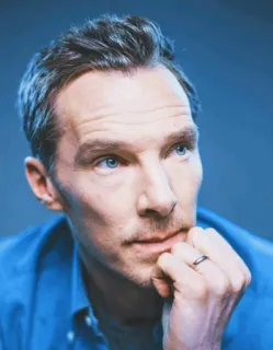 🤔 Benedict Cumberbatch actor, man, portrait, celebrity, blue eyes, serious telegram sticker