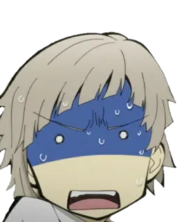 😰 anime, chocado, assustado, nervoso, personagem, desenho animado telegram sticker