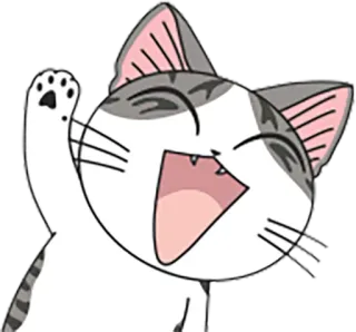 👋 Chi Chi's Sweet Home 고양이, 애니메이션, 만화, 귀여운, 새끼 고양이, 손 흔드는 telegram sticker