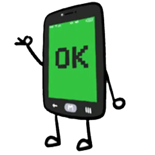 👌 OK Handy, OK, Cartoon, Pixelkunst whatsapp sticker