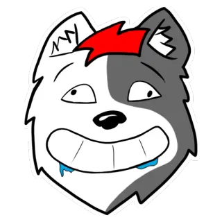 🤤 Фурри, Волк, Собака, Мультфильм, Стикер, Животное telegram sticker