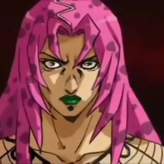 🐸 Diavolo JoJo's Bizarre Adventure Anime, Bösewicht, Pinke Haare, Wütend, Anime Charakter telegram sticker