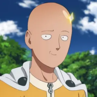 😏 Saitama One-Punch Man Anime, One-Punch Man, Saitama, Eroe, Calvo, Divertente telegram sticker