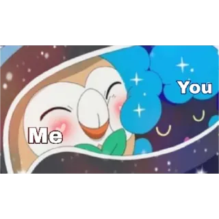 😁 Me You sticker, cute, love, friendship, cartoon telegram sticker