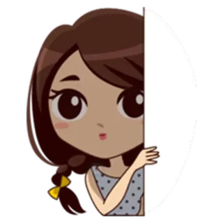 👀 Cartoon, Mädchen, Sticker, Süß, Charakter, Anime telegram sticker