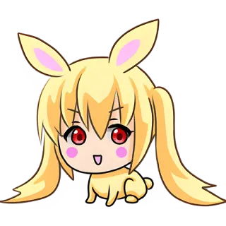 ☺️ coniglio, anime, chibi, carino, cartone animato, coniglio telegram sticker