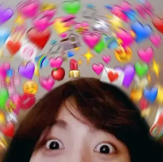 👀 hearts, love, emojis, cute, woman, face, eyes telegram sticker