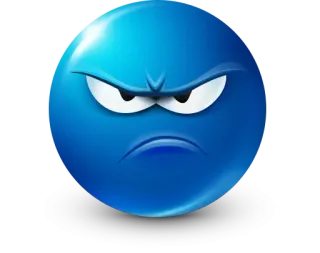 🤩 enfadado, azul, emoji, cara, expresión whatsapp sticker