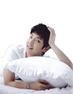 😴 man, pillow, lying down, asian, relaxed, portrait telegram sticker