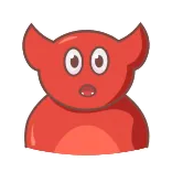😳 diabo, demônio, desenho animado, monstro, vermelho, assustador, halloween telegram sticker