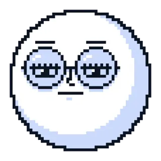 😑 pixel art, glasses, minimalist, character telegram sticker