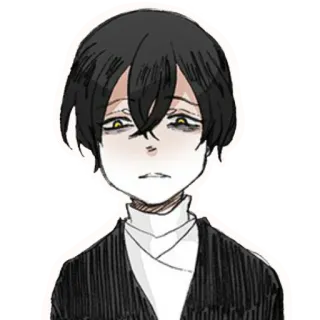 😟 Anime, Personaje, Manga, Triste, Chico telegram sticker