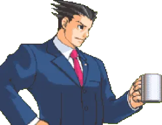 ☕ Phoenix Wright Ace Attorney phoenix wright, ace attorney, video game, character, lawyer telegram sticker
