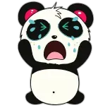 😭 panda, crying, sad, cartoon, emotion, tears telegram sticker