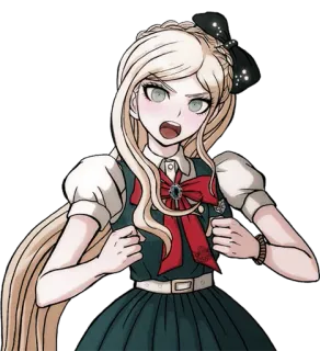 😍 Sonia Nevermind Danganronpa Anime, blonde, fille, expression, Sonia Nevermind, Danganronpa telegram sticker