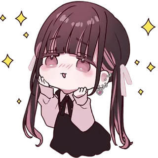 ✨ schattig, anime, meisje, chibi, glitters, cartoon, kawaii telegram sticker