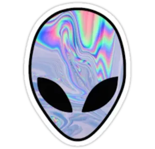 👽 Alien, Holografisch, Außerirdisch, Weltraum, Aufkleber telegram sticker