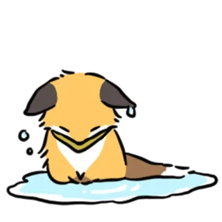 😞 キツネ, 動物, 悲しい, 泣く, アニメ, 可愛い, 涙 whatsapp sticker