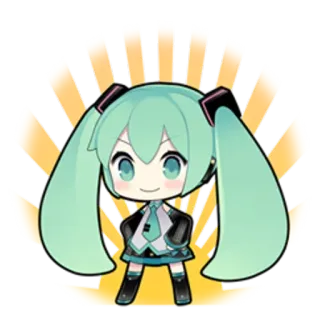 😏 Hatsune Miku Anime, Vocaloid, Personaje, Música, Ídolo, Lindo telegram sticker