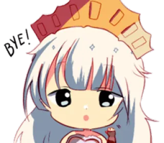 😖 anime, girl, kawaii, character, crown whatsapp sticker