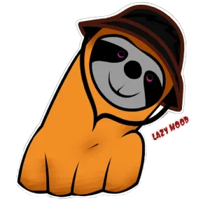 😏 LAZY MOOD leniwiec, leniwy, nastrój, zwierzę, kreskówka, naklejka whatsapp sticker