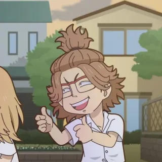🎐 Anime, Joinha, Personagem, Feliz, Óculos whatsapp sticker