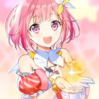 😃 anime, pink hair, girl, cute, sparkle, character whatsapp sticker