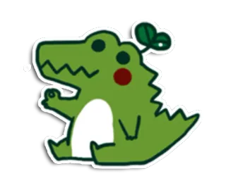 🐊 alligator, crocodile, dessin animé, autocollant, animal, vert telegram sticker