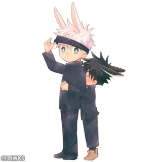 🖤 @HAWKS Anime, Cartone animato, Personaggio, Kawaii, Carino, Fanart, Gojo, Jujutsu Kaisen whatsapp sticker