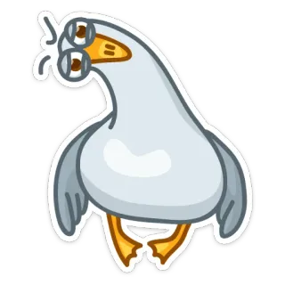 😑 ganso, pássaro, desenho animado, animal, adesivo whatsapp sticker