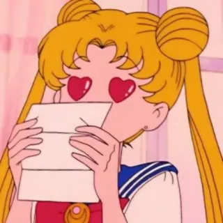 🌙 Sailor Moon Anime, Cartoon, Sailor Moon, Liefde, Harten, Kawaii telegram sticker