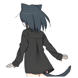 😒 cô gái mèo, anime, manga, neko, hình người thú, tai mèo telegram sticker