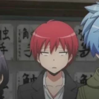 😑 Karma Akabane Assassination Classroom Anime, Desenho animado, Personagem, Cabelo ruivo, Karma, Assassination Classroom telegram sticker