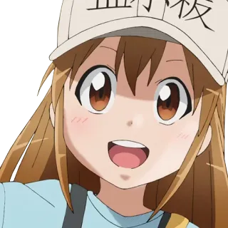 😃 Platelet Cells at Work! 血小板 Anime, Cells at Work, Plaqueta, Personagem, Fofo, Desenho animado telegram sticker