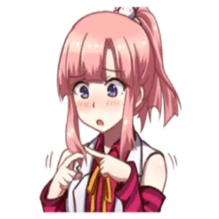 😮 Anime, Manga, Niedlich, Mädchen, Erröten, Schüchtern whatsapp sticker
