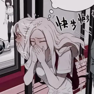🥡 快步快步 Anime, Manga, Personaggio, Fumetto, Illustrazione, Triste, Piangere, Donna telegram sticker