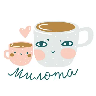 😊 Милота słodkie, kawaii, kawa, herbata, kubki, serce telegram sticker