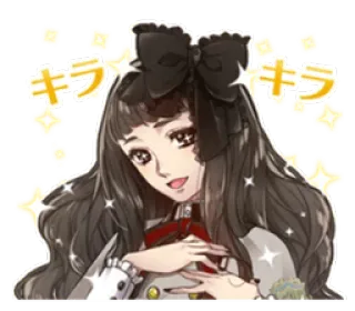 😇 キラキラ Аниме, девочка, блестящий, Каваий, милый, иллюстрация telegram sticker