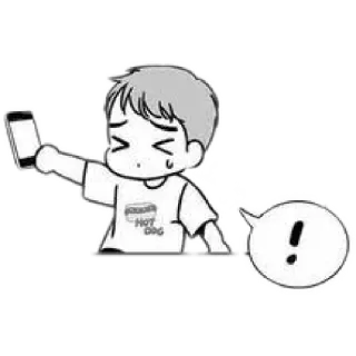 📱 chibi, phone, hot dog, exclamation, manga telegram sticker