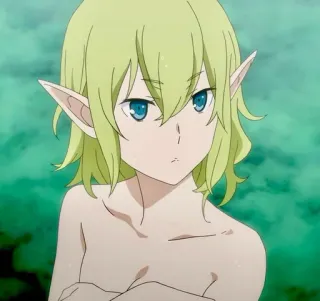 🍀 anime, elf, character, illustration, fantasy telegram sticker