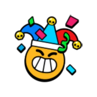😁 Emoji, Narr, Gesicht, Konfetti, Party, Hut telegram sticker