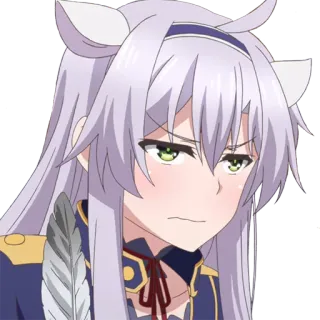 😐 Anime, Orecchie da gatto, Ragazza, Uniforme, Personaggio whatsapp sticker